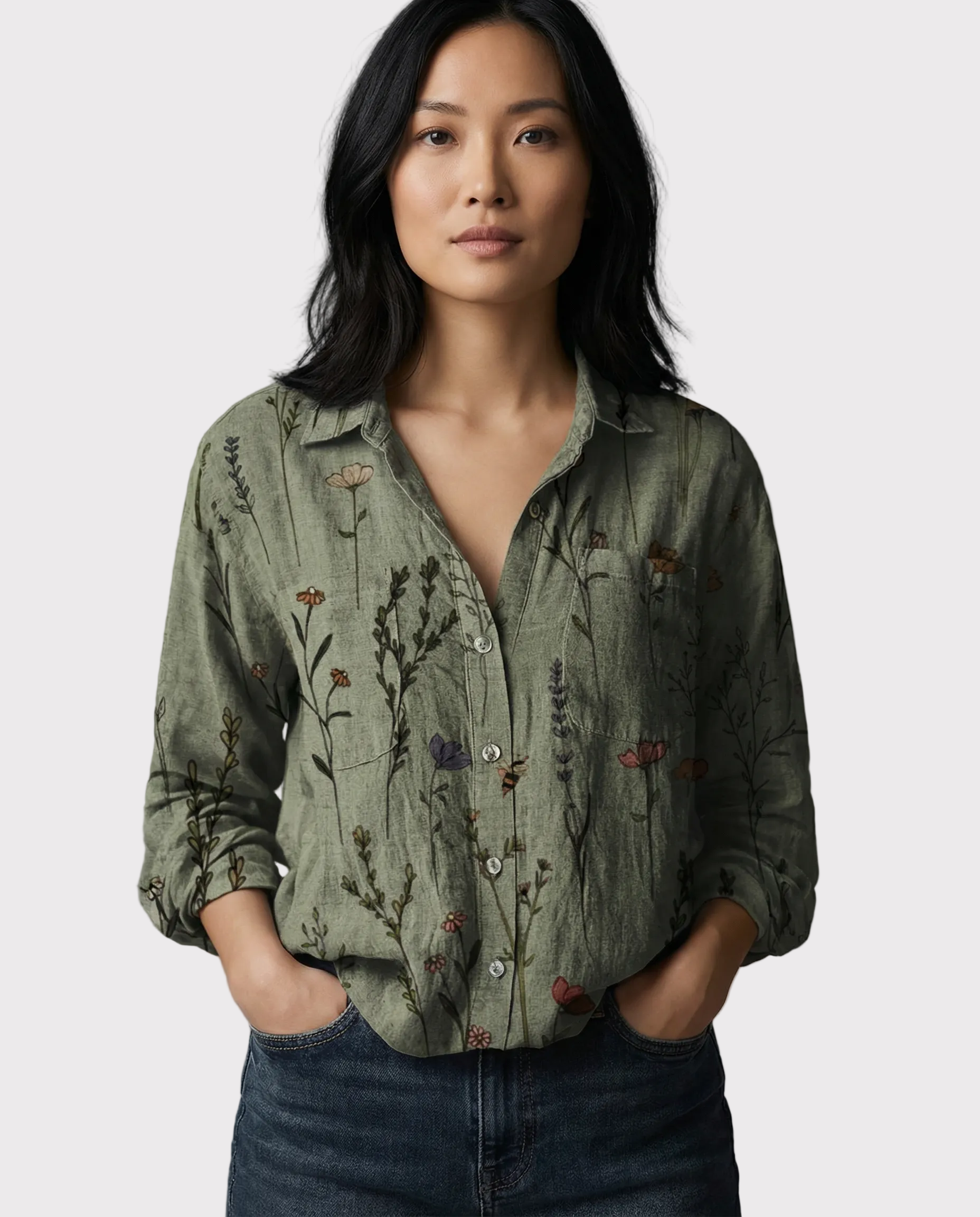 Avery | Women Button-Down Shirt_green_
