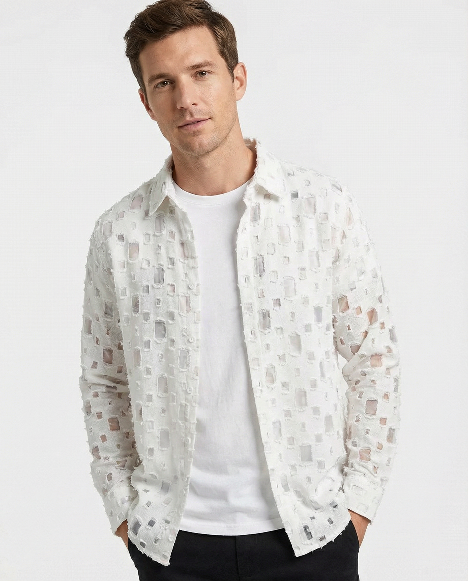 Logan_MenStylishFrayedDesignShirt_white_LS