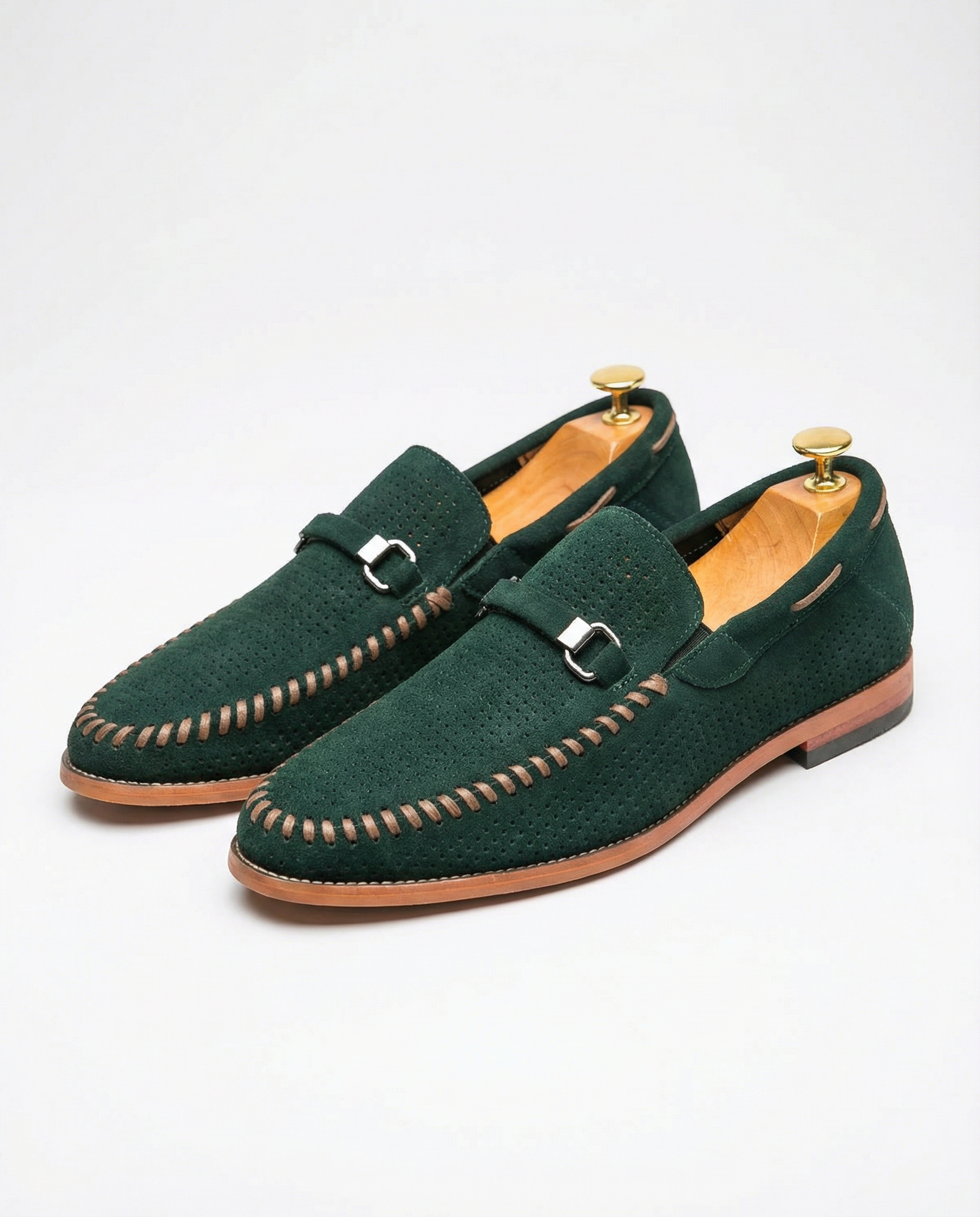 Miles | Men Suede Penny Loafers Forest Studio