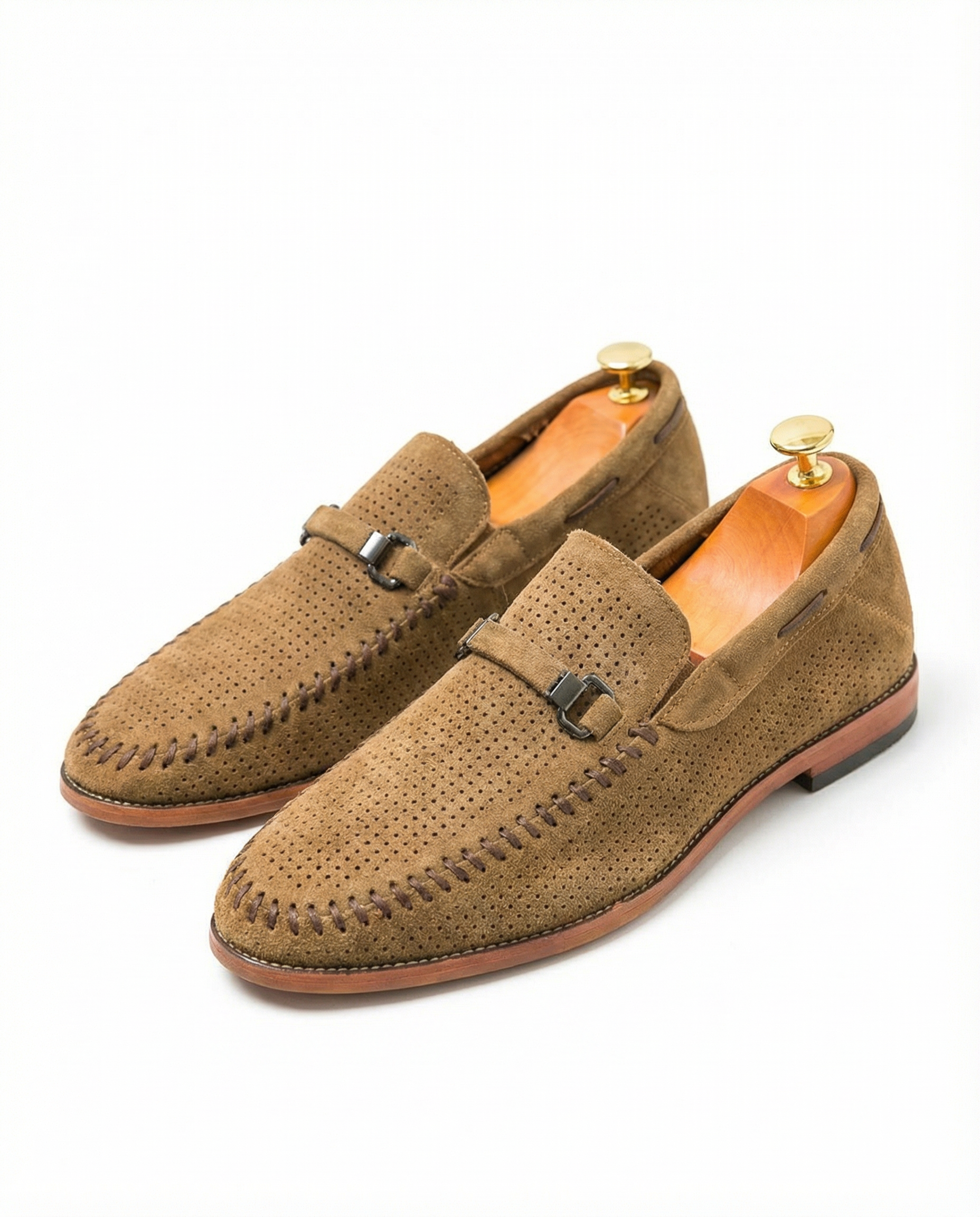 Miles | Men Suede Penny Loafers Sand Studio